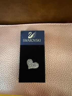 Swarovski Silver Crystal Heart Brooch Pin
